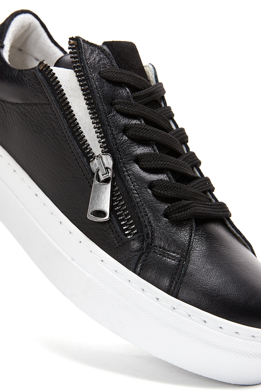 Kadın Deri Fermuar Detaylı Sneaker