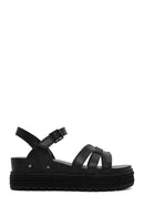 Women's Black Ankle Strap Thick Soled Sandals | Derimod