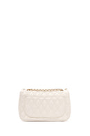 Women's Cream Long Strap Quilted Patterned Shoulder Bag | Derimod