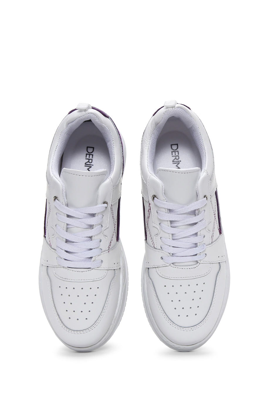 Kadın Beyaz Deri Kalın Tabanlı Sneaker