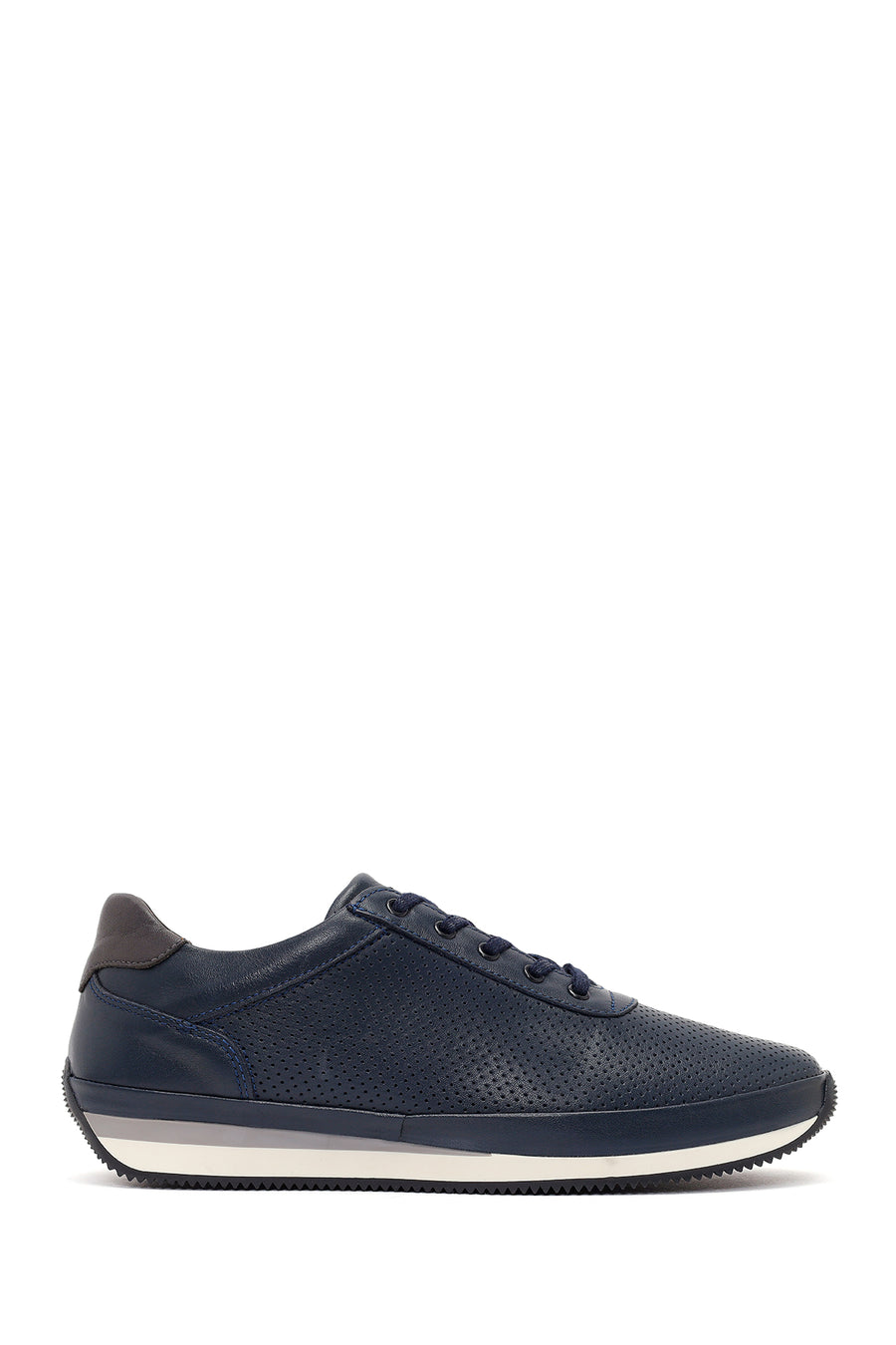 Erkek Lacivert Bağcıklı Deri Casual Sneaker 26SFD674111 | Derimod