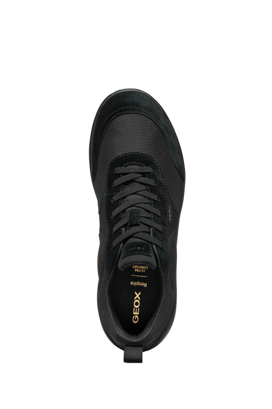 Geox Men's Black U Xtors D -Mesh + Suede Lace-Up Leather Sneakers