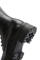 Women's Black Zippered Leather Boots | Derimod