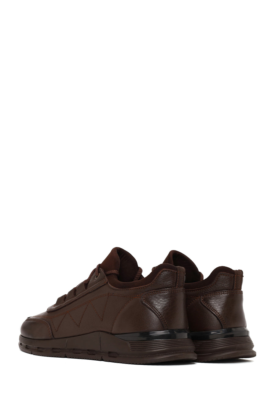Male Brown Lace-up Leather Casual Sneaker