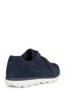 Geox Men's Navy Blue Spherica Ec12 Lace-up Suede Leather Casual Sneaker | Derimod