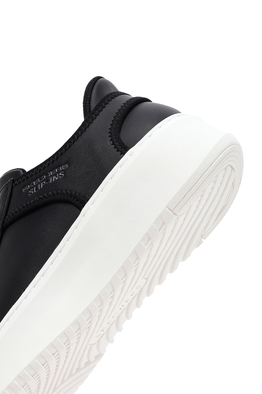 Skechers Men's Black Court Break Lace-Up Chunky Sole Leather Sneakers