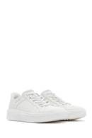 Skechers Men's White Court Break Lace-Up Chunky Sole Leather Sneakers | Derimod