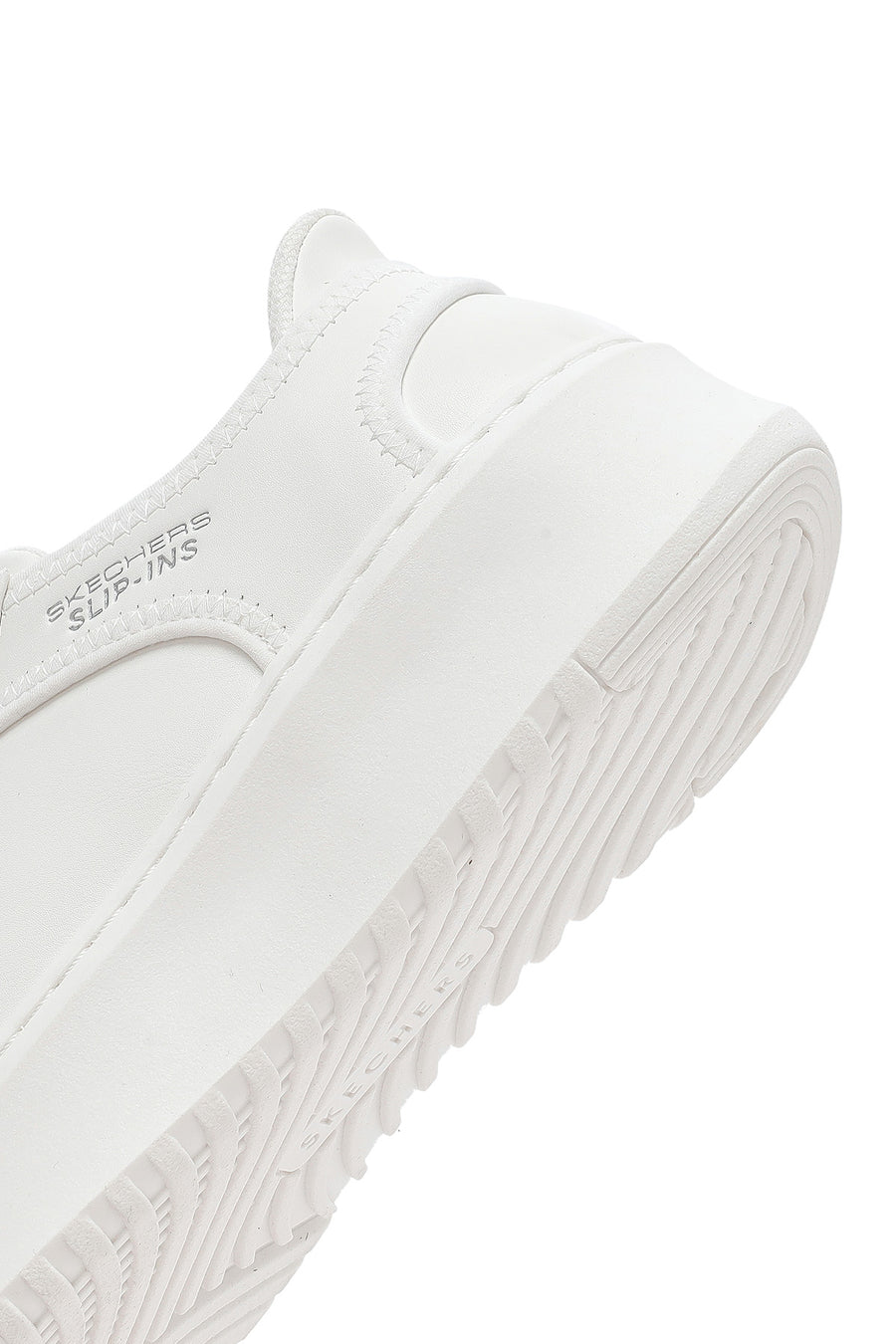 Skechers Men's White Court Break Lace-Up Chunky Sole Leather Sneakers