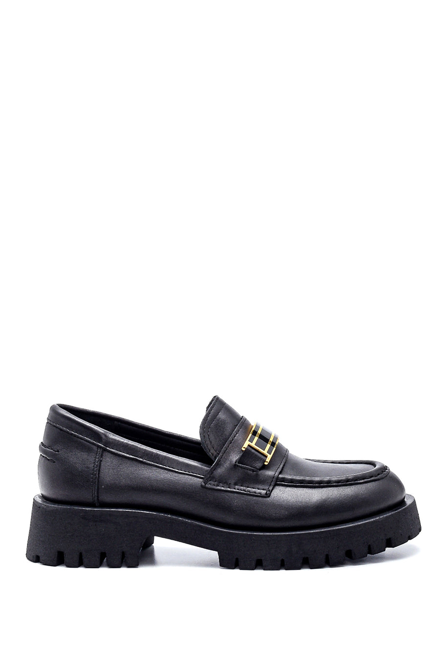 Women's Leather Casual Buckle Loafer 21WFD187418 | Derimod