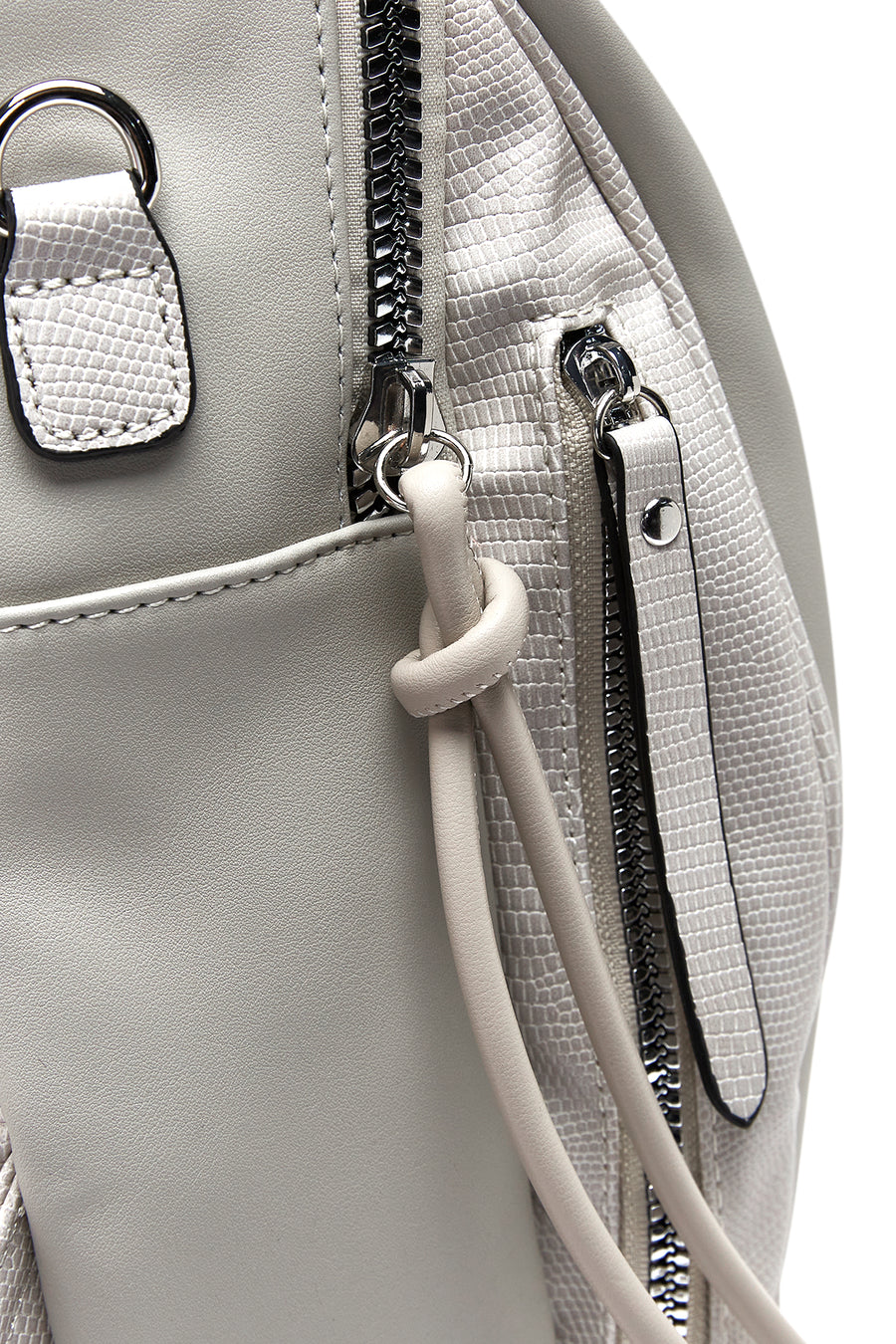 Woman Grey Long Strap Backpack