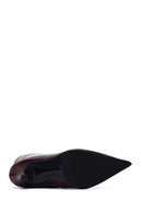 Woman Burgundy Zip Closure Thin-Heeled Patent Leather Leather Boots | Derimod