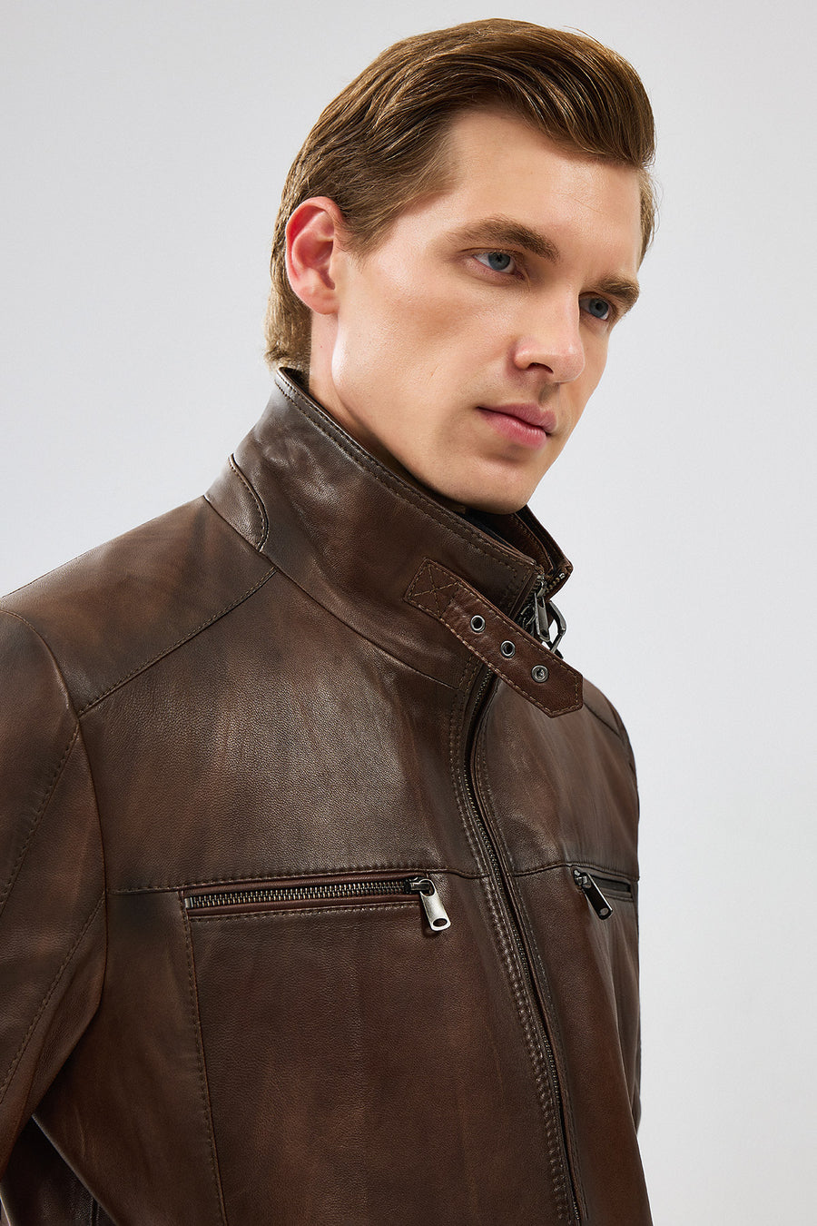Mateo Men's Brown Leather Jacket