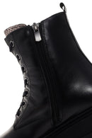 Women's Black Thick Sole Casual Zipper Leather Boots | Derimod