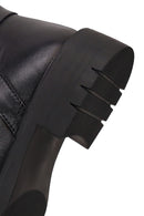 Woman Black Zip Closure Leather Boots | Derimod