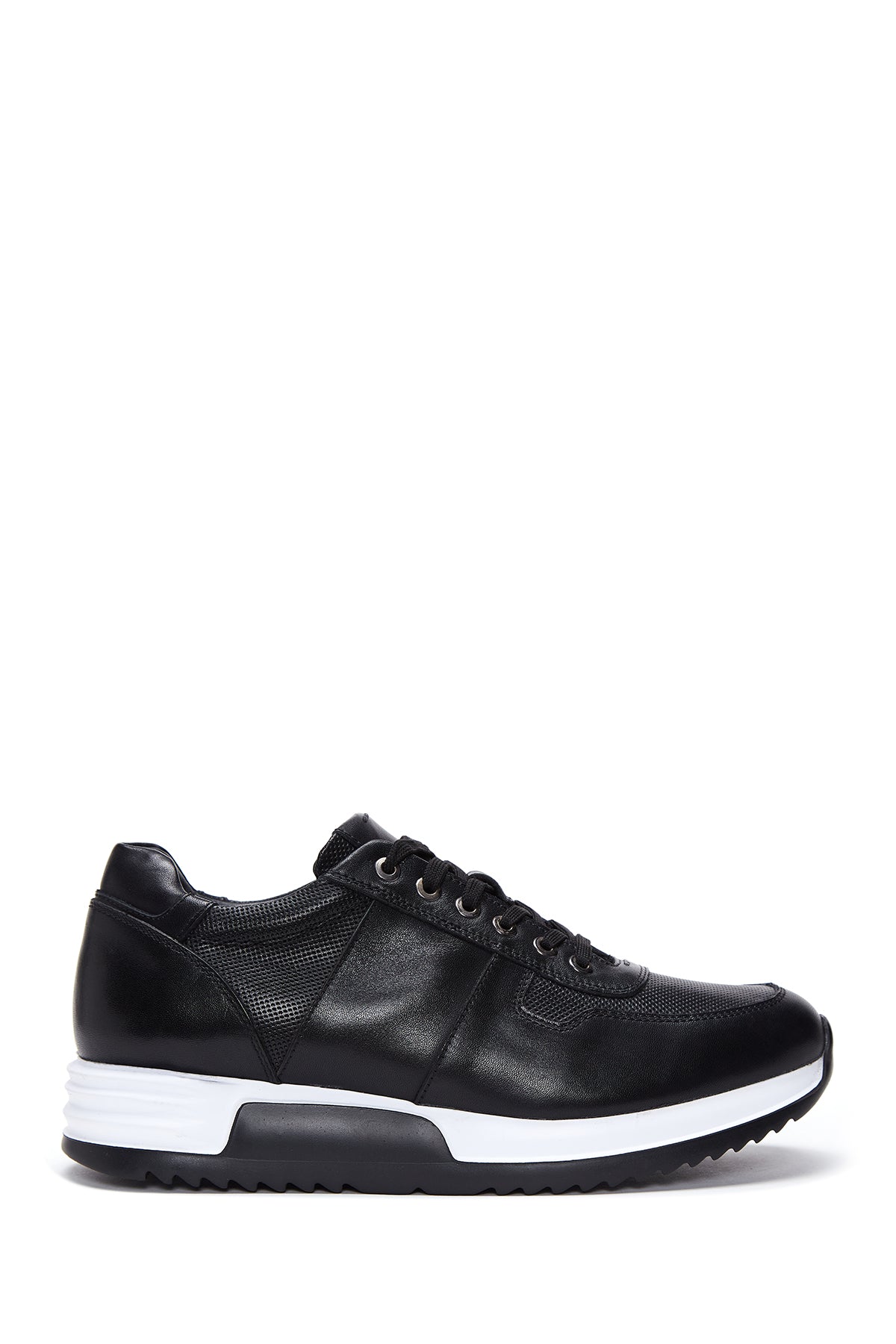 Men's Black Leather Thick Sole Sneaker 22WFD611314 | Derimod