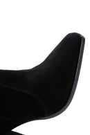 Women's Black Suede Leather Heeled Boots | Derimod