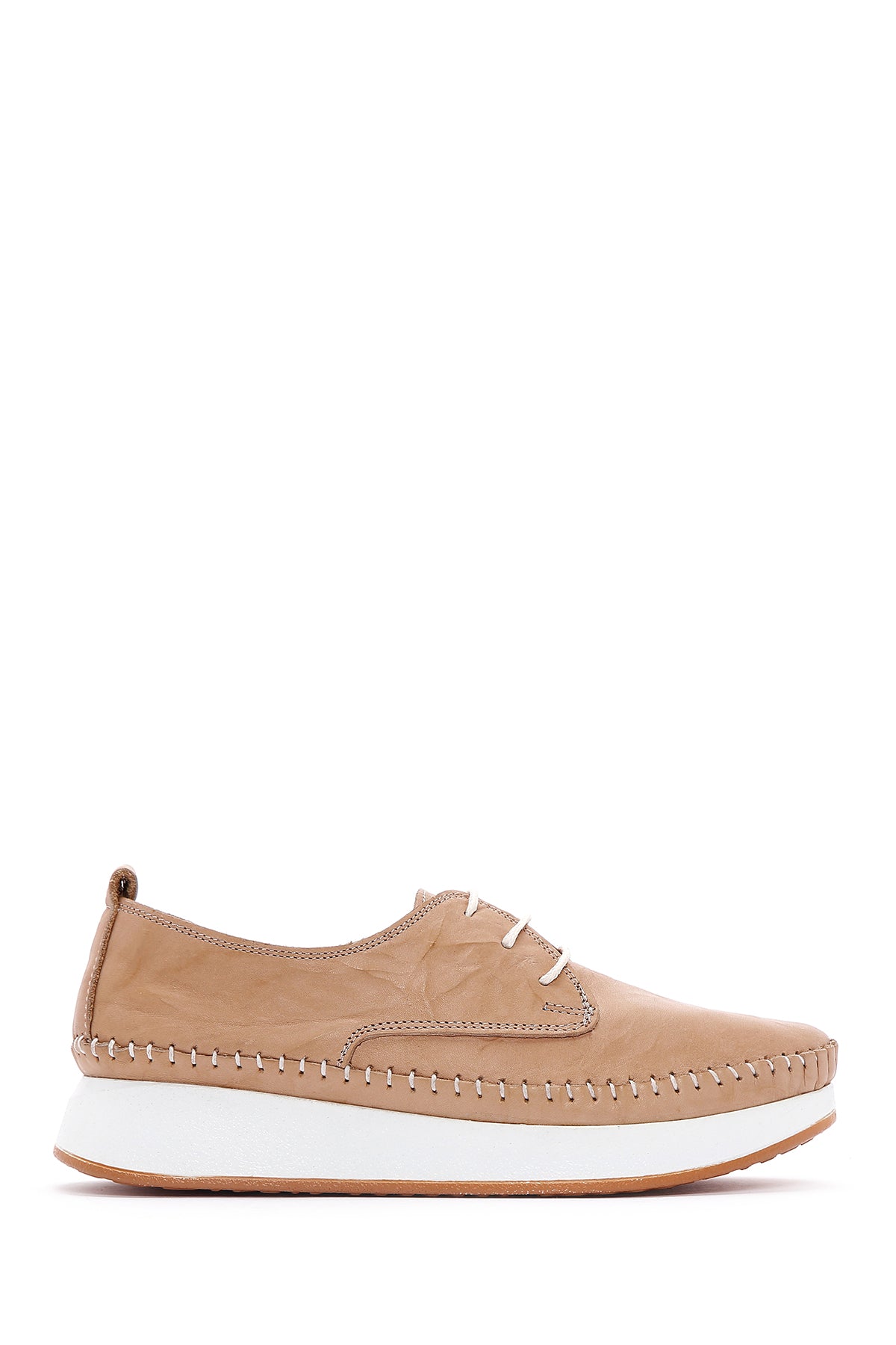 Women's Beige Leather Comfort Shoes 23SFD332718 | Derimod