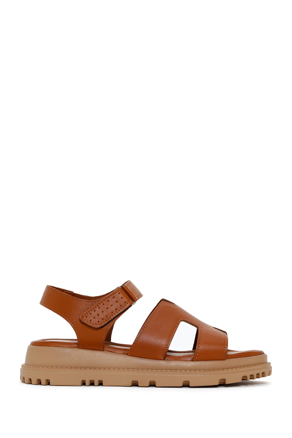 Kadın Taba Deri Comfort Sandalet