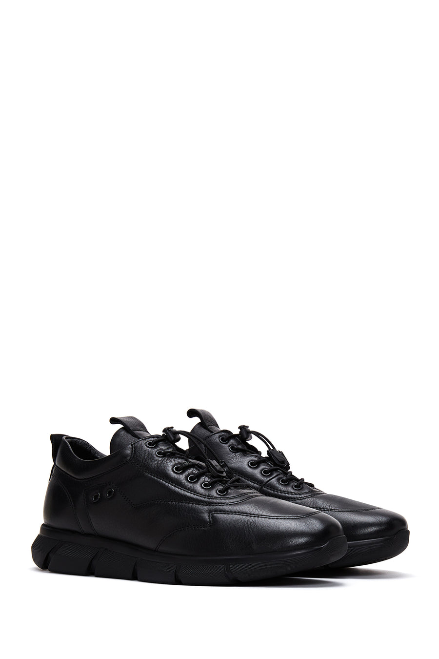 Men's Black Leather Casual Shoes