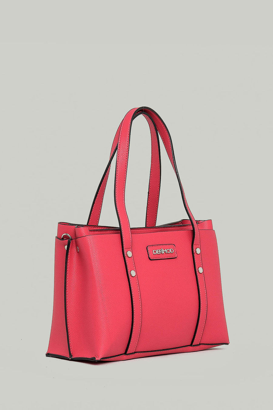 Fuchsia Women's Shoulder Bag with Staple Detail