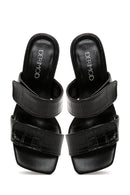 Women's Black Thin Heeled Slippers | Derimod