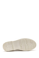 Women's Beige Leather Tassel Loafer | Derimod