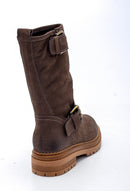 Women's Nubuck Buckle Detailed Boots | Derimod