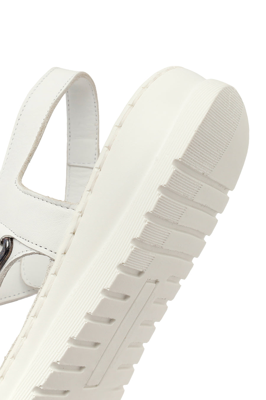 Women's White Leather Comfort Sandals
