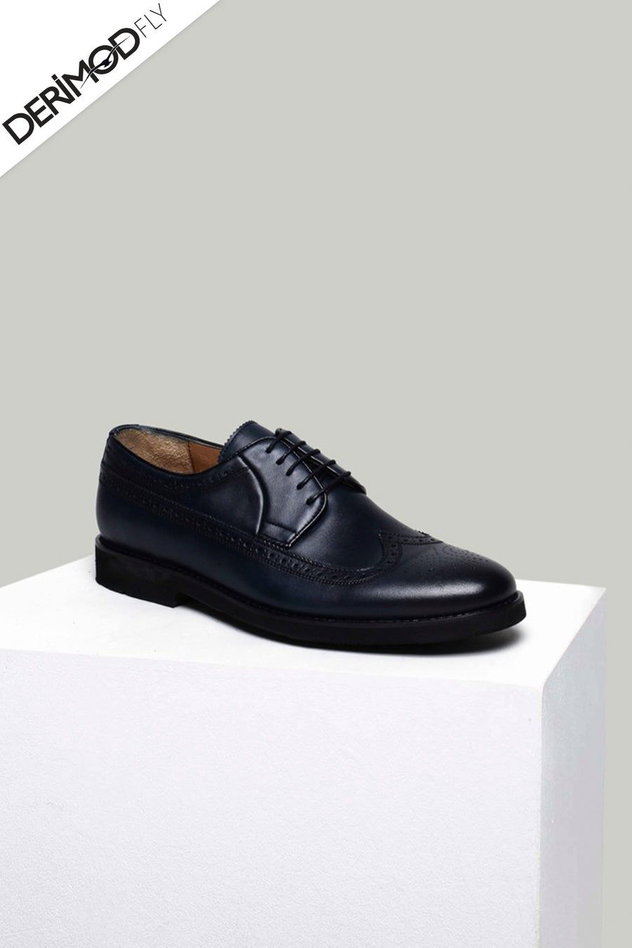 Navy Blue Men's Leather Shoes 18SFD303618 | Derimod