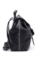 Women's Black Synthetic Leather Backpack | Derimod