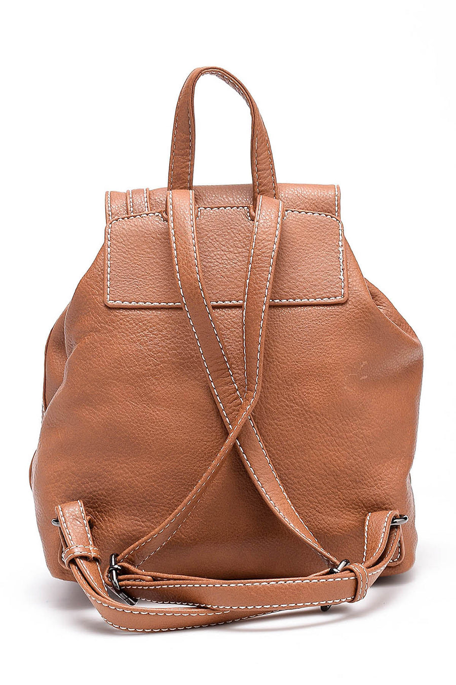 Women's Camel Synthetic Leather Backpack