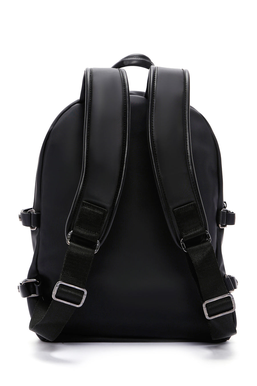 Men's Black Faux Leather Backpack