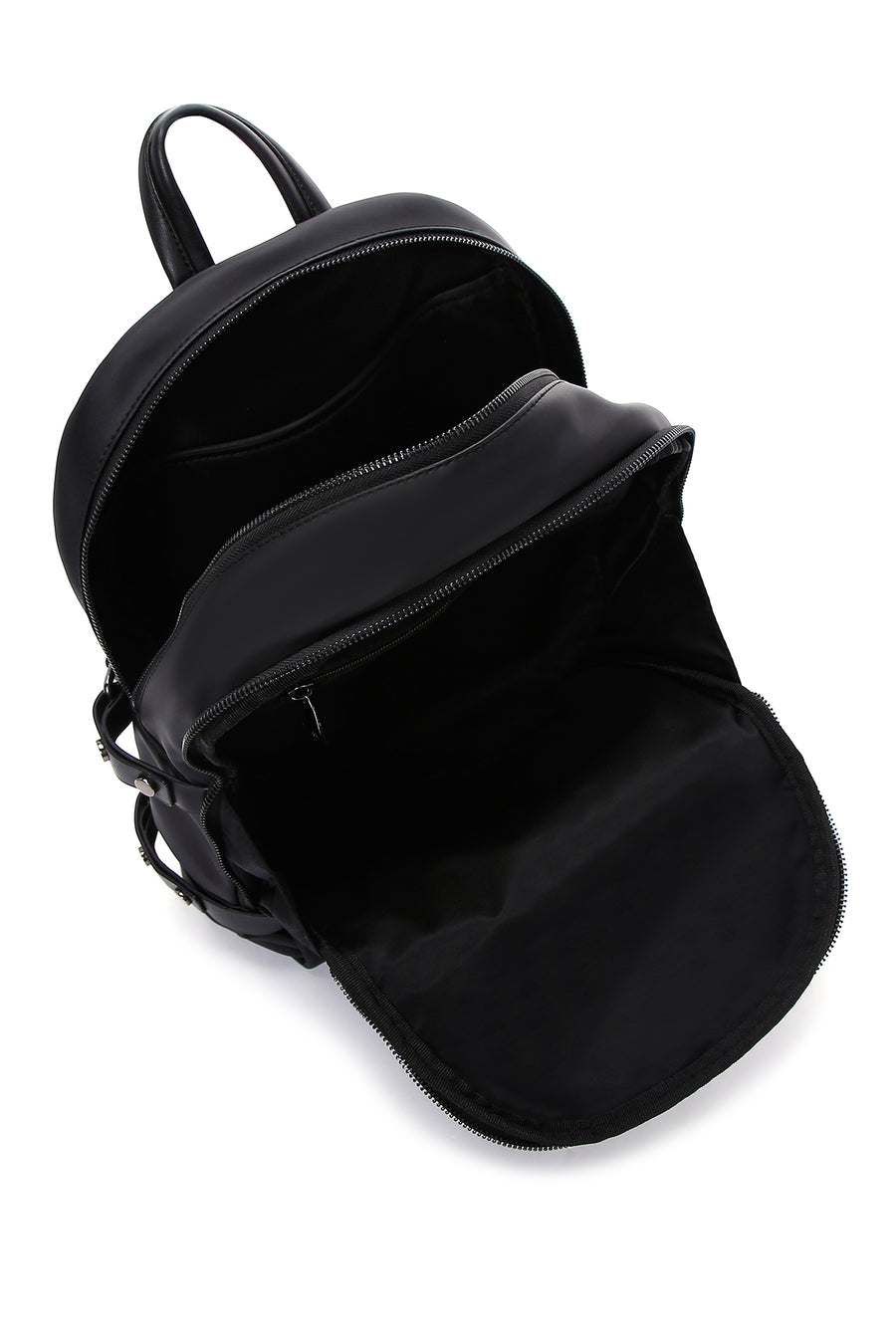 Men's Black Faux Leather Backpack