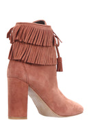 Women's Tasseled Suede Boots | Derimod