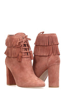 Women's Tasseled Suede Boots | Derimod