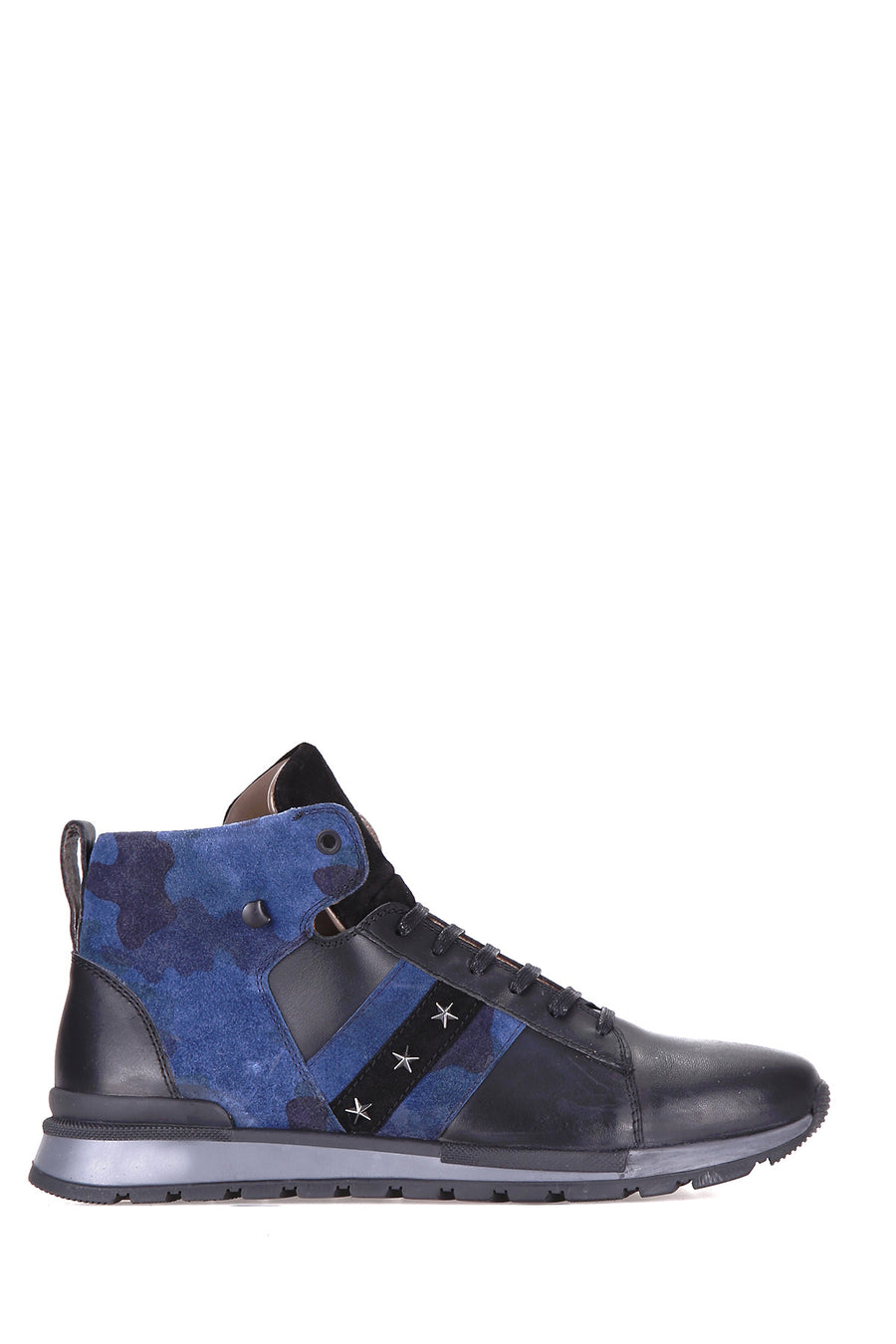 Camouflage Pattern Men's Leather Boots