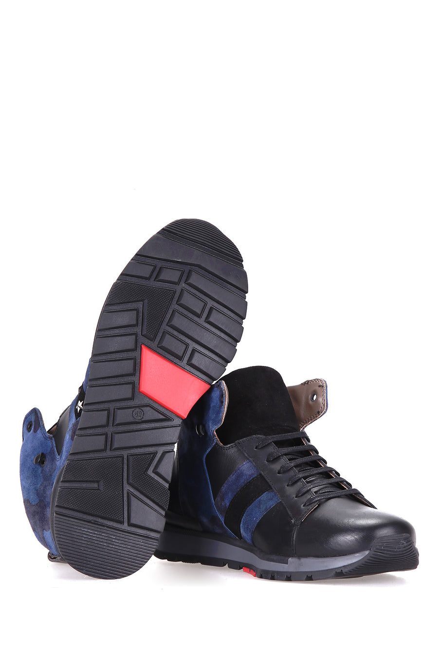 Camouflage Pattern Men's Leather Boots