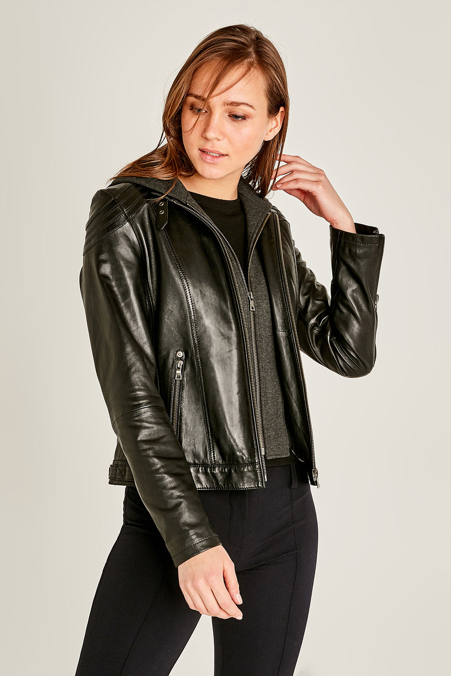 Soho Woman Siyah Leather Check 18WGD552151 | Derimod