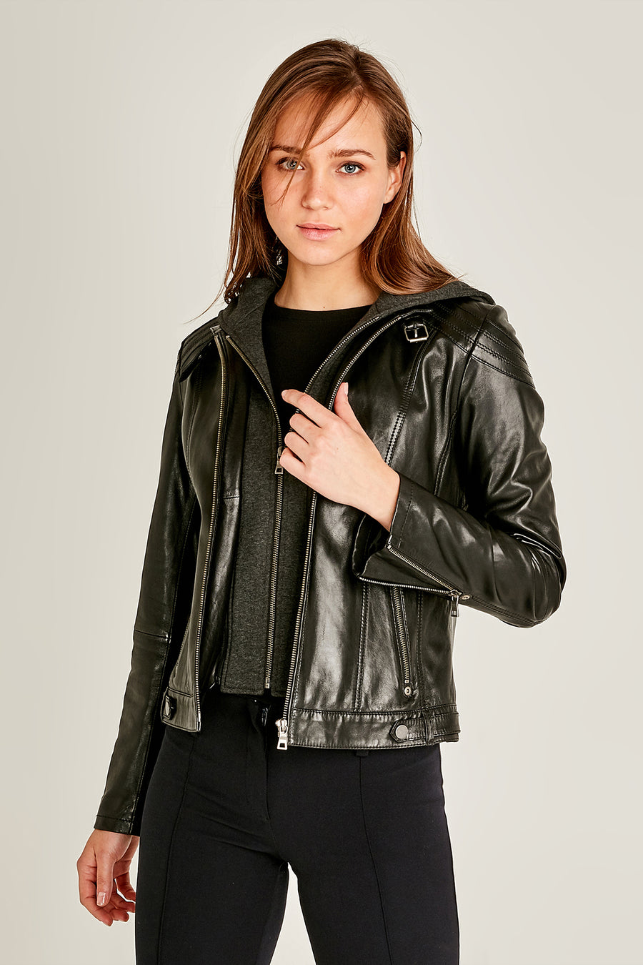 Soho Woman Siyah Leather Check