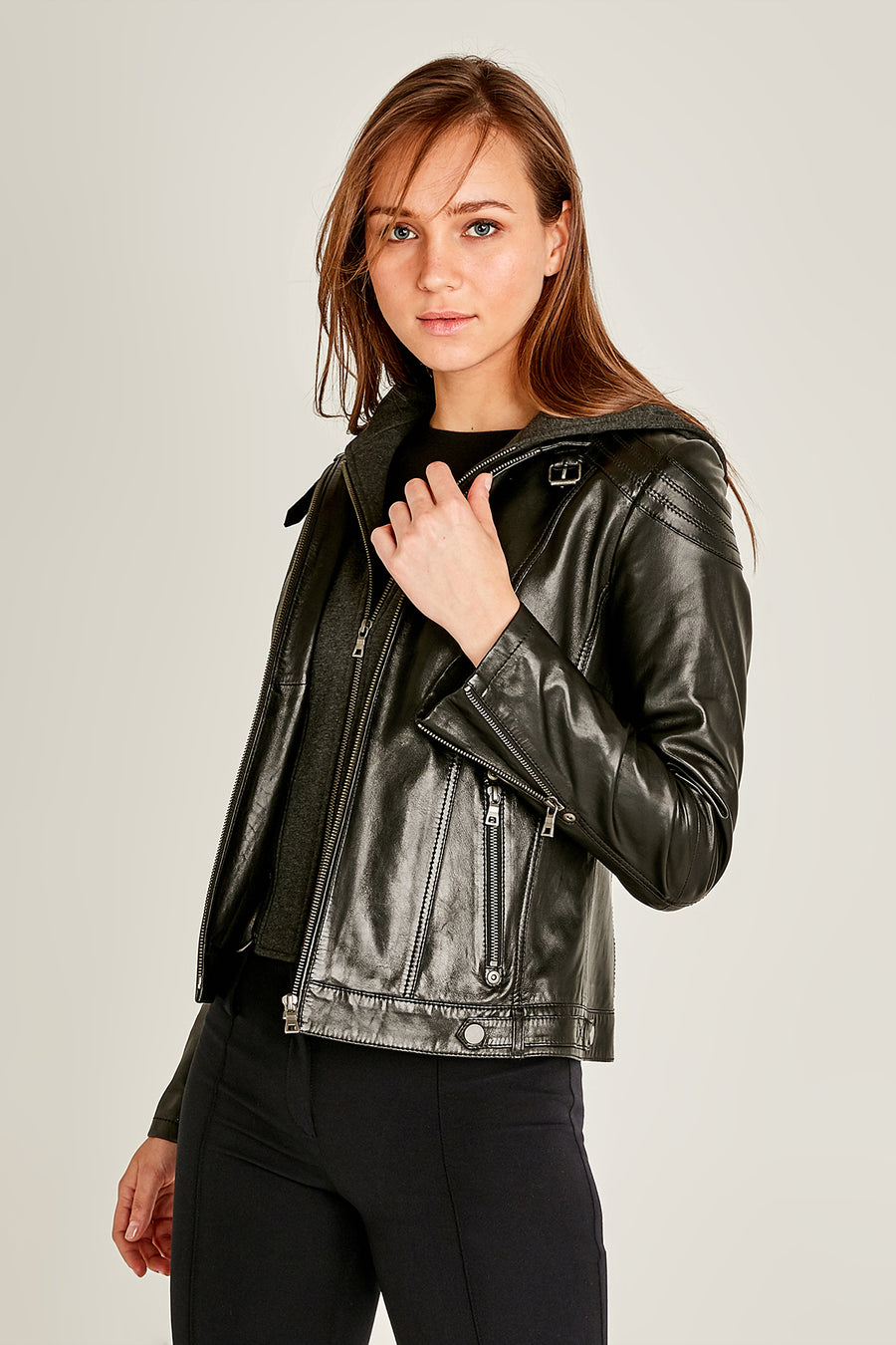 Soho Woman Siyah Leather Check