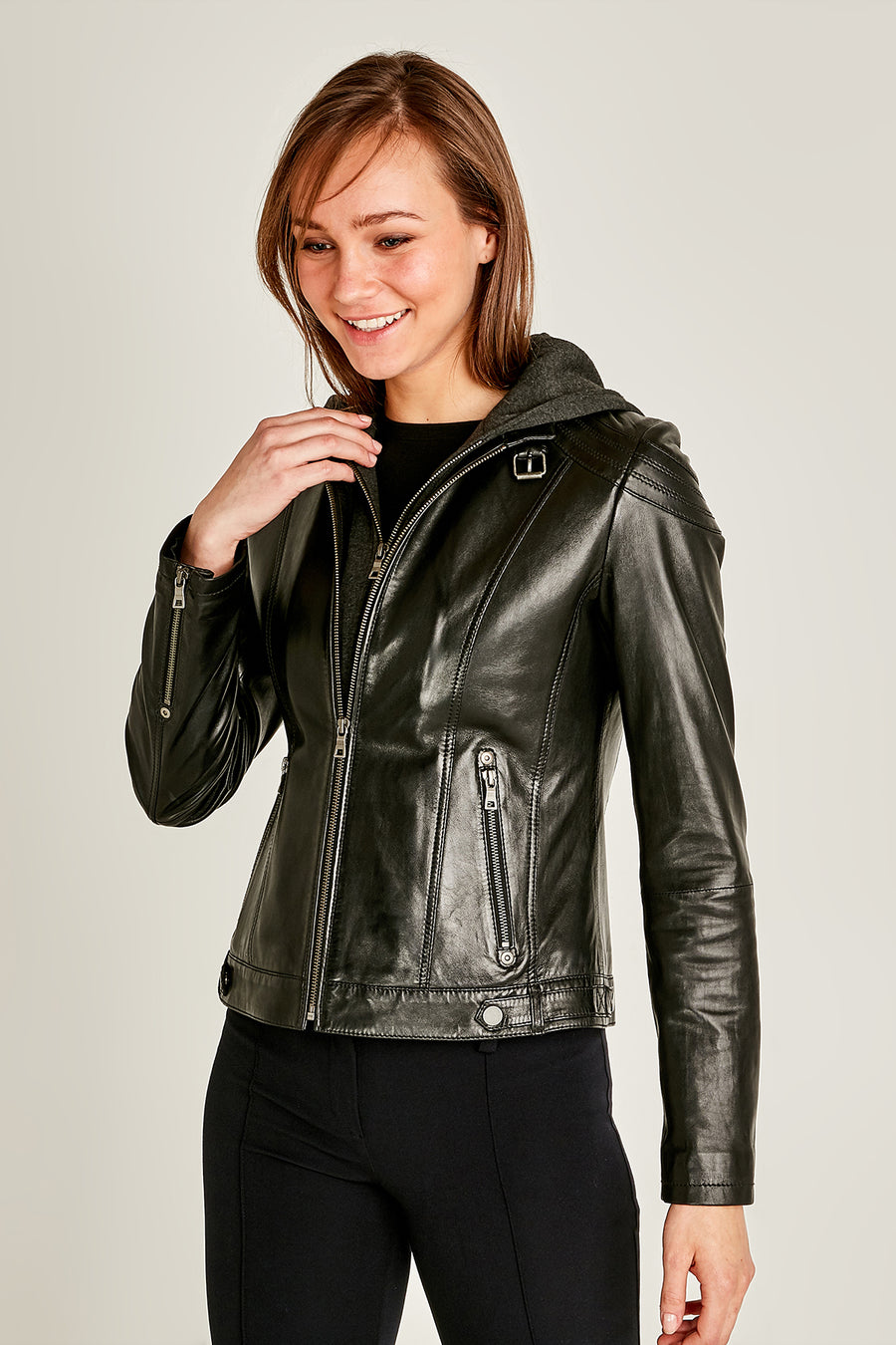 Soho Woman Siyah Leather Check