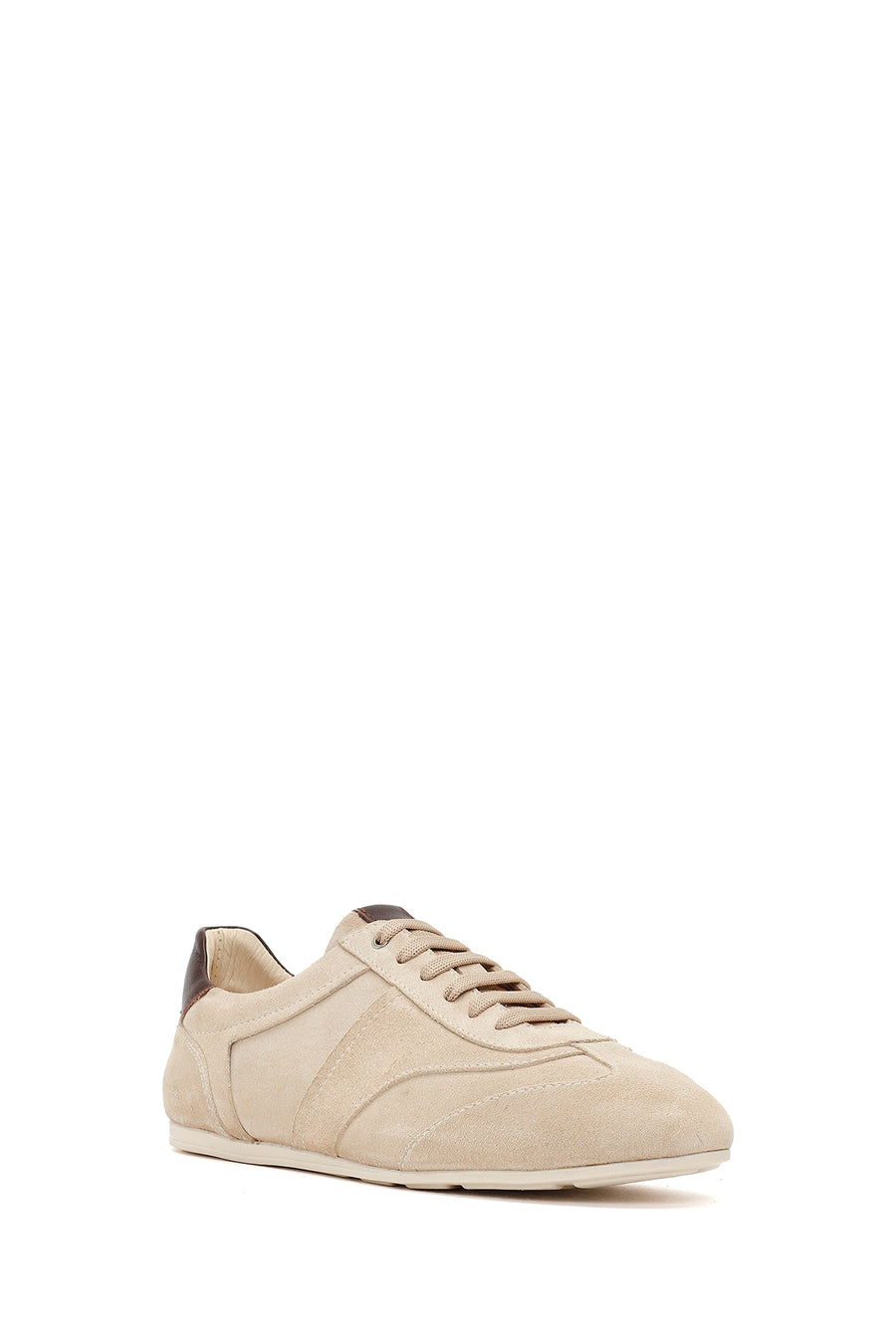 Kadın Bej Bağcıklı Süet Deri Sneaker