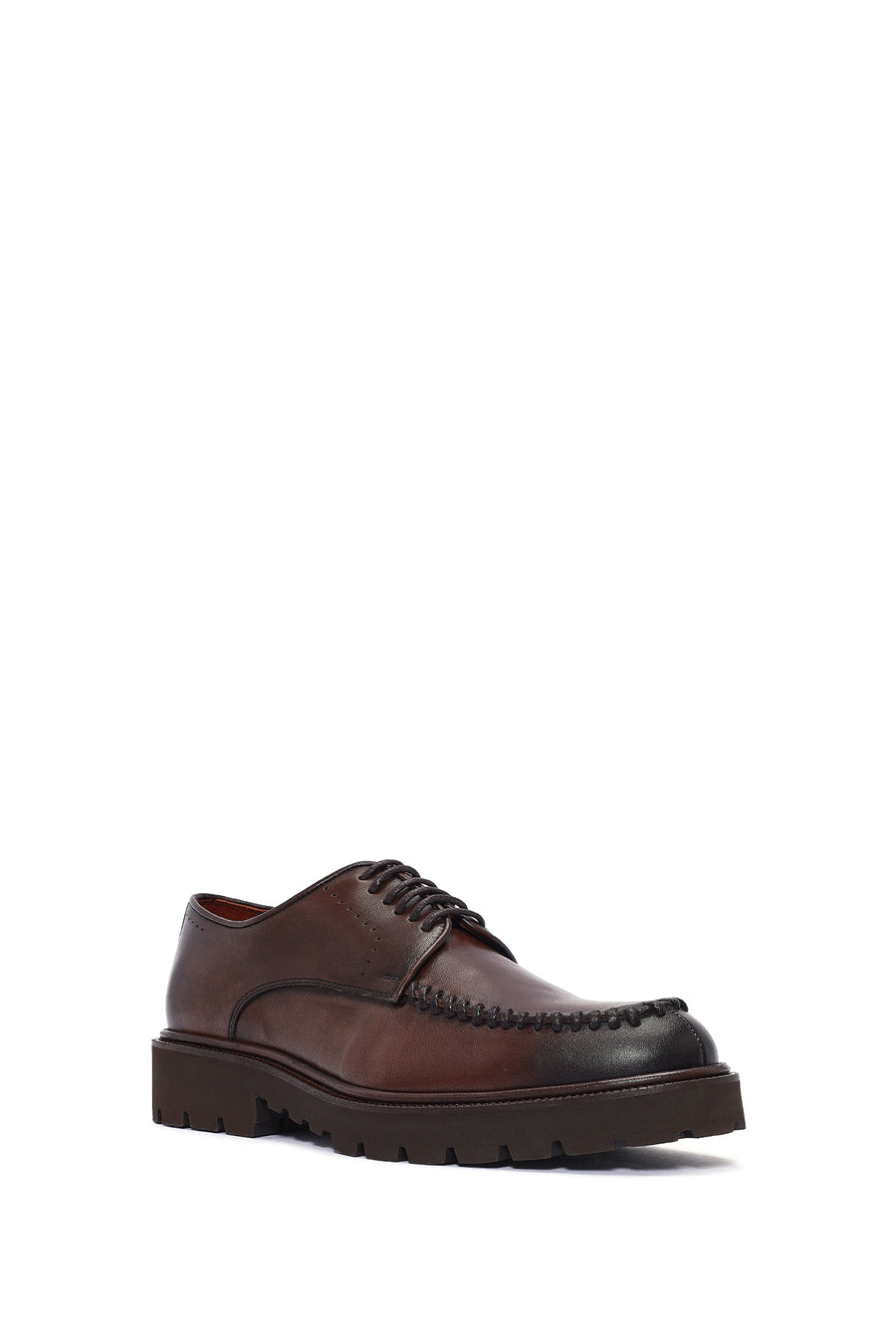 
Men's Brown Lace-Up Leather Casual Shoes

