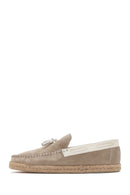 Men's Beige Suede Leather Casual Loafer | Derimod