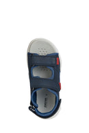 Geox Boy Navy Blue Airadium Strappy Leather Sandals | Derimod