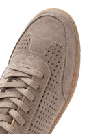 Men's Beige Lace-Up Suede Leather Sneaker | Derimod