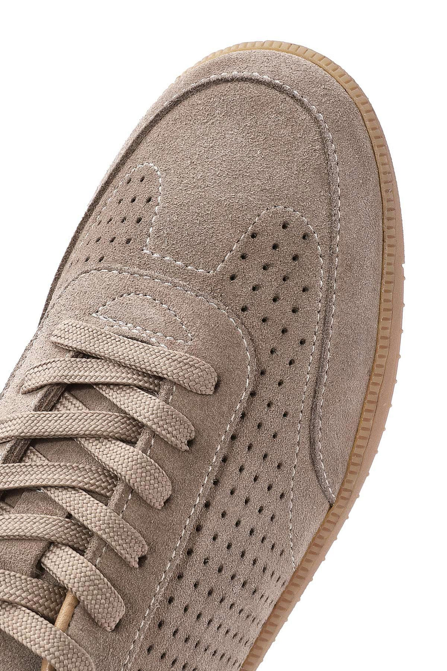 Erkek Bej Bağcıklı Süet Deri Sneaker