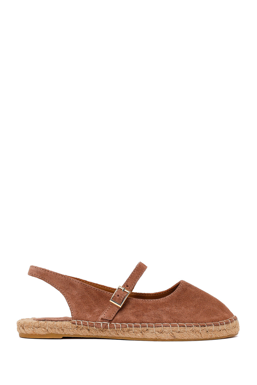 Woman Dark Powder Buckled Suede Espadrilles 26PFD206010 | Derimod