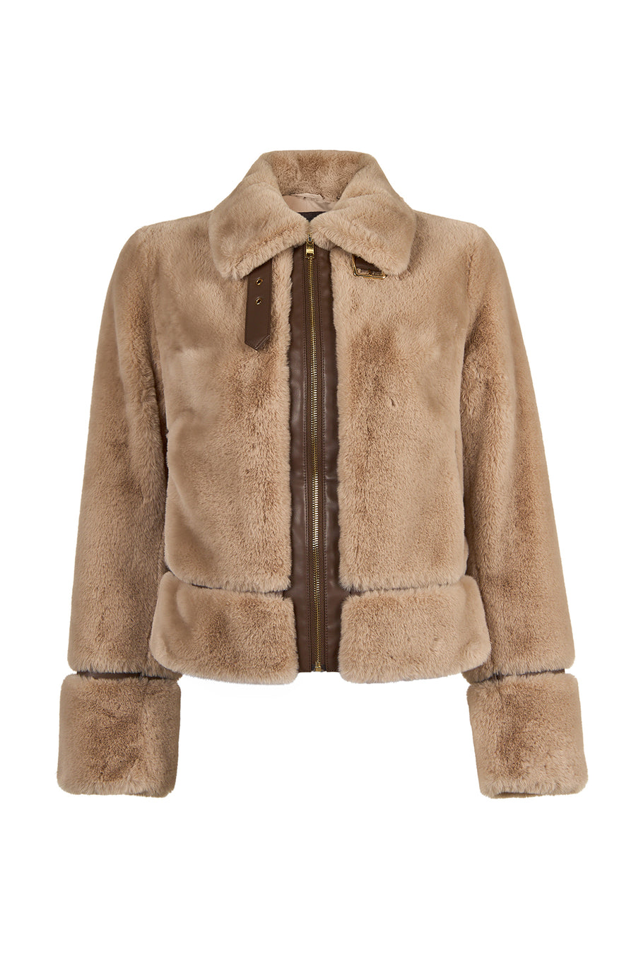 Livigno Woman Beige Short Teddy Coats