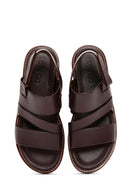 Men's Brown Strappy Leather Sandals | Derimod